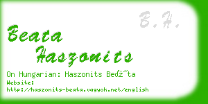 beata haszonits business card